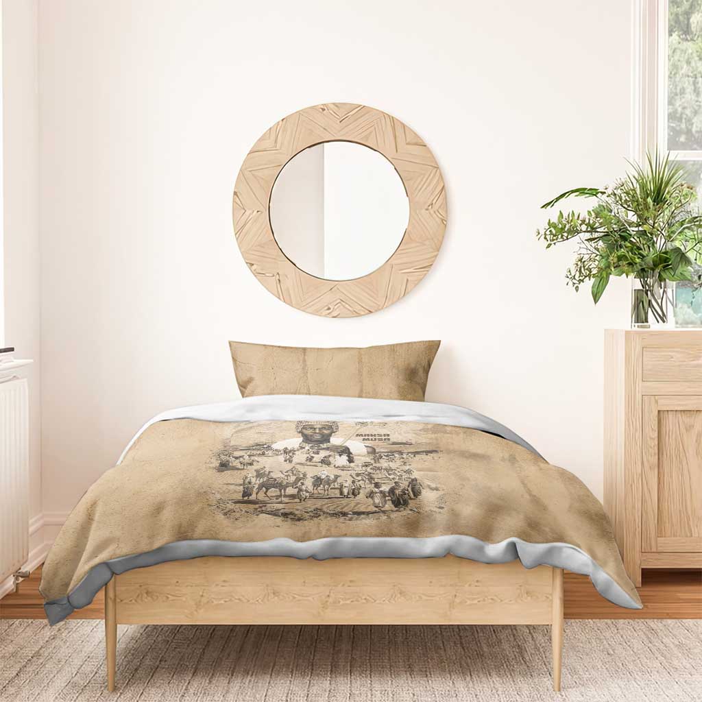 Mansa Musa Bedding Set Sepia Map Historic Pilgrimage Empire Expedition 1324 African Royalty Legacy - Wonder Print Shop