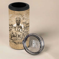 Mansa Musa 4 in 1 Can Cooler Tumbler Sepia Map Historic Pilgrimage Empire Expedition 1324 African Royalty Legacy - Wonder Print Shop