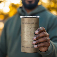 Mansa Musa 4 in 1 Can Cooler Tumbler Sepia Map Historic Pilgrimage Empire Expedition 1324 African Royalty Legacy - Wonder Print Shop
