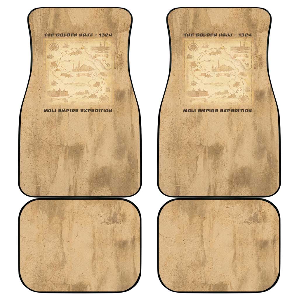 Mansa Musa Car Mats Sepia Map Historic Pilgrimage Empire Expedition 1324 African Royalty Legacy - Wonder Print Shop