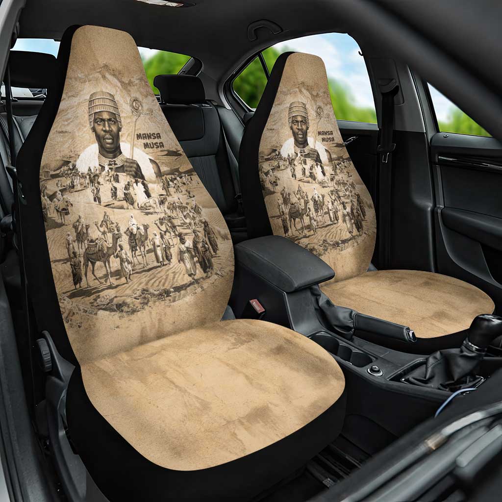 Mansa Musa Car Seat Cover Sepia Map Historic Pilgrimage Empire Expedition 1324 African Royalty Legacy - Wonder Print Shop