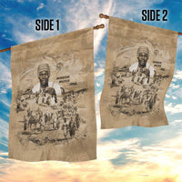 Mansa Musa Garden Flag Sepia Map Historic Pilgrimage Empire Expedition 1324 African Royalty Legacy - Wonder Print Shop