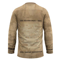 Mansa Musa Hockey Jersey Sepia Map Historic Pilgrimage Empire Expedition 1324 African Royalty Legacy - Wonder Print Shop