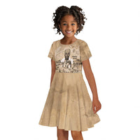 Mansa Musa Kid Short Sleeve Dress Sepia Map Historic Pilgrimage Empire Expedition 1324 African Royalty Legacy - Wonder Print Shop