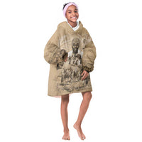 Mansa Musa Kid Wearable Blanket Hoodie Sepia Map Historic Pilgrimage Empire Expedition 1324 African Royalty Legacy - Wonder Print Shop