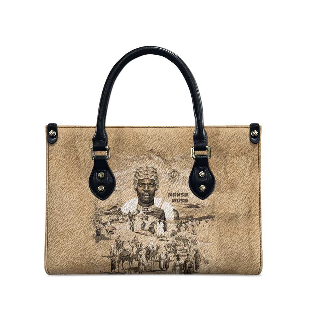 Mansa Musa Leather Bag Sepia Map Historic Pilgrimage Empire Expedition 1324 African Royalty Legacy - Wonder Print Shop