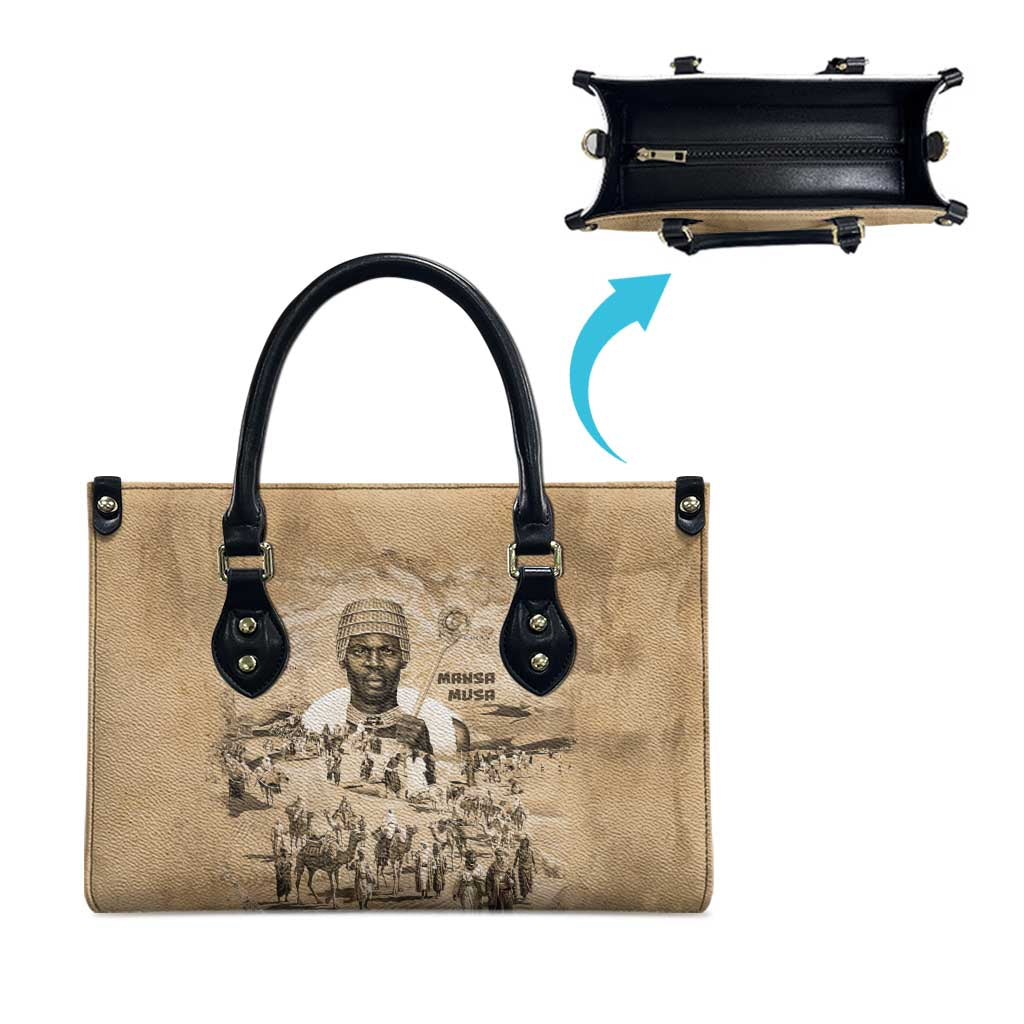 Mansa Musa Leather Bag Sepia Map Historic Pilgrimage Empire Expedition 1324 African Royalty Legacy - Wonder Print Shop