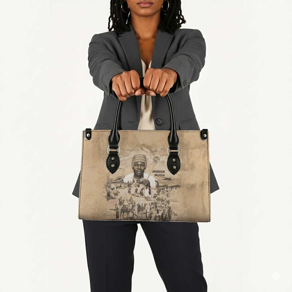 Mansa Musa Leather Bag Sepia Map Historic Pilgrimage Empire Expedition 1324 African Royalty Legacy - Wonder Print Shop
