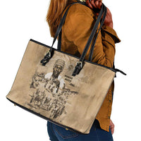 Mansa Musa Leather Tote Bag Sepia Map Historic Pilgrimage Empire Expedition 1324 African Royalty Legacy - Wonder Print Shop