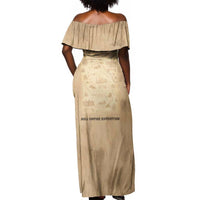 Mansa Musa Off Shoulder Maxi Dress Sepia Map Historic Pilgrimage Empire Expedition 1324 African Royalty Legacy - Wonder Print Shop