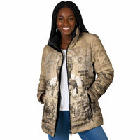 Mansa Musa Padded Jacket Sepia Map Historic Pilgrimage Empire Expedition 1324 African Royalty Legacy - Wonder Print Shop