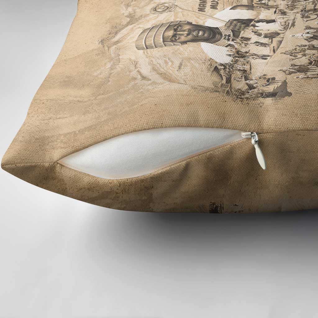 Mansa Musa Pillow Cover Sepia Map Historic Pilgrimage Empire Expedition 1324 African Royalty Legacy - Wonder Print Shop
