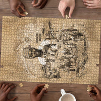 Mansa Musa Puzzle Sepia Map Historic Pilgrimage Empire Expedition 1324 African Royalty Legacy - Wonder Print Shop
