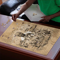 Mansa Musa Puzzle Sepia Map Historic Pilgrimage Empire Expedition 1324 African Royalty Legacy - Wonder Print Shop
