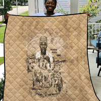 Mansa Musa Quilt Sepia Map Historic Pilgrimage Empire Expedition 1324 African Royalty Legacy - Wonder Print Shop