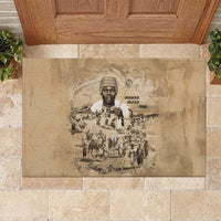 Mansa Musa Rubber Doormat Sepia Map Historic Pilgrimage Empire Expedition 1324 African Royalty Legacy - Wonder Print Shop