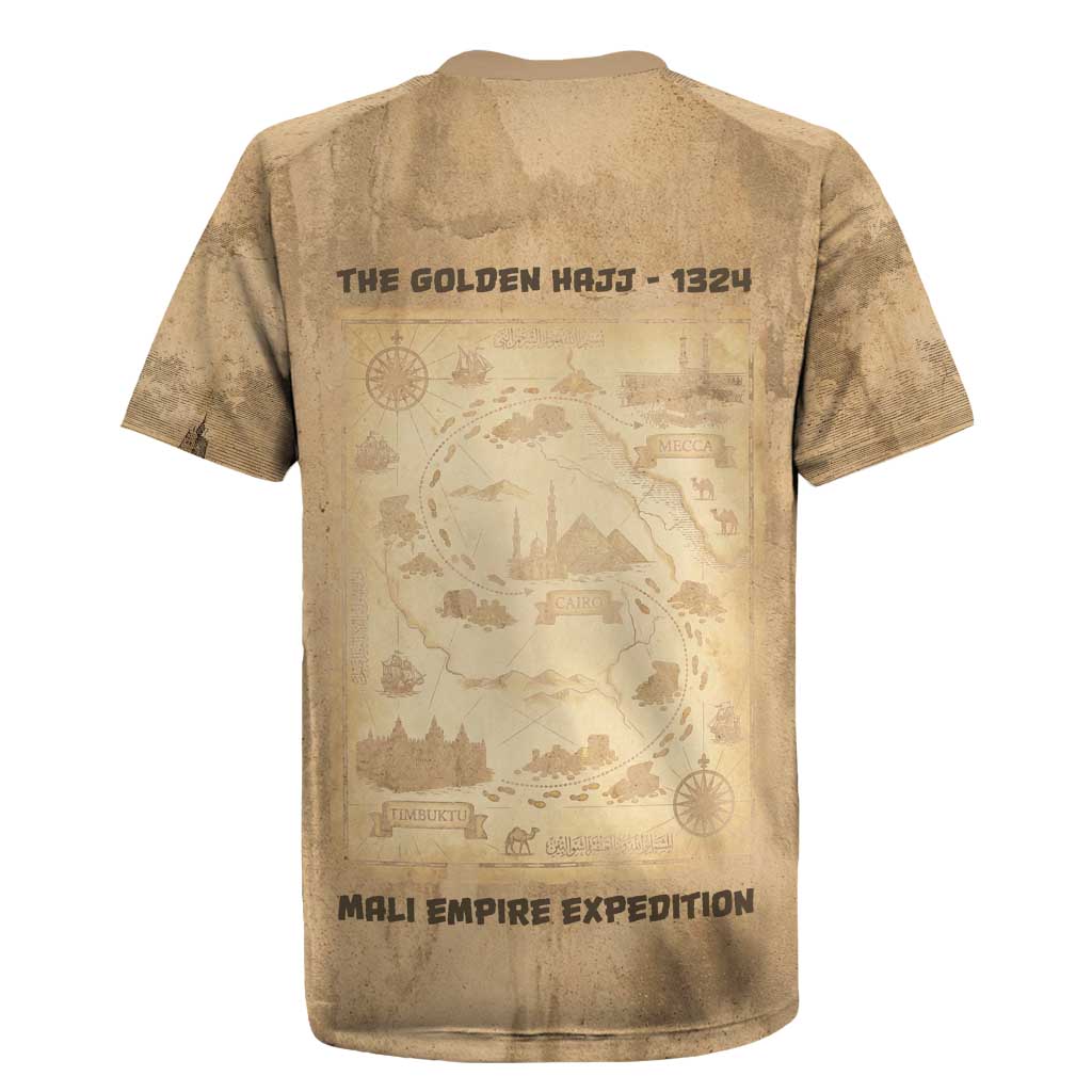 Mansa Musa Rugby Jersey Sepia Map Historic Pilgrimage Empire Expedition 1324 African Royalty Legacy - Wonder Print Shop