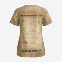 Mansa Musa Scrub Top Sepia Map Historic Pilgrimage Empire Expedition 1324 African Royalty Legacy - Wonder Print Shop