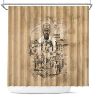 Mansa Musa Shower Curtain Sepia Map Historic Pilgrimage Empire Expedition 1324 African Royalty Legacy - Wonder Print Shop