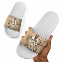 Mansa Musa Slide Sandals Sepia Map Historic Pilgrimage Empire Expedition 1324 African Royalty Legacy - Wonder Print Shop