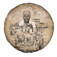 Mansa Musa Spare Tire Cover Sepia Map Historic Pilgrimage Empire Expedition 1324 African Royalty Legacy - Wonder Print Shop