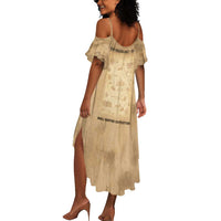 Mansa Musa Summer Maxi Dress Sepia Map Historic Pilgrimage Empire Expedition 1324 African Royalty Legacy - Wonder Print Shop
