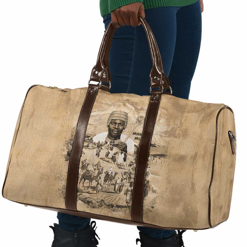 Mansa Musa Travel Bag Sepia Map Historic Pilgrimage Empire Expedition 1324 African Royalty Legacy - Wonder Print Shop