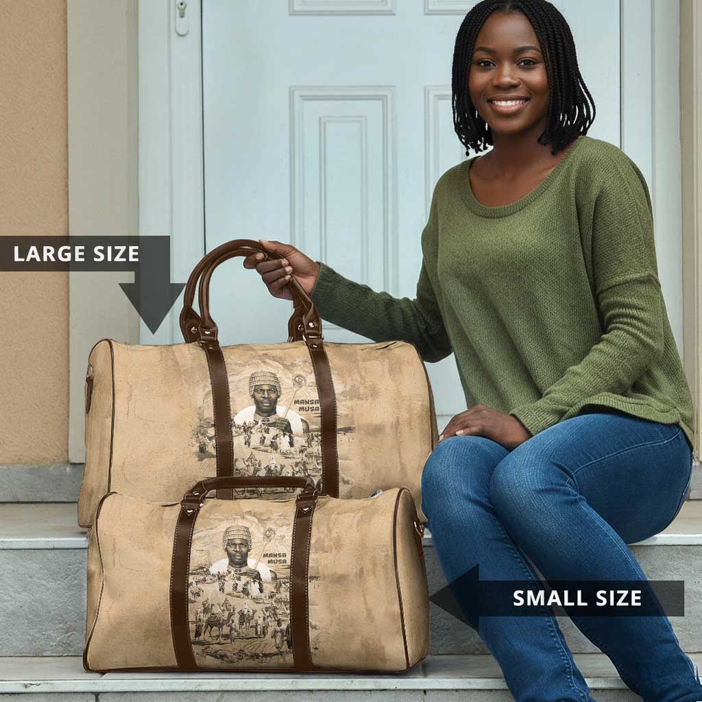 Mansa Musa Travel Bag Sepia Map Historic Pilgrimage Empire Expedition 1324 African Royalty Legacy - Wonder Print Shop