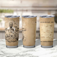 Mansa Musa Tumbler Cup Sepia Map Historic Pilgrimage Empire Expedition 1324 African Royalty Legacy - Wonder Print Shop