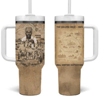 Mansa Musa Tumbler With Handle Sepia Map Historic Pilgrimage Empire Expedition 1324 African Royalty Legacy - Wonder Print Shop