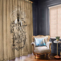 Mansa Musa Window Curtain Sepia Map Historic Pilgrimage Empire Expedition 1324 African Royalty Legacy - Wonder Print Shop