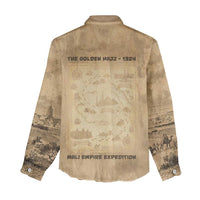 Mansa Musa Women Casual Shirt Sepia Map Historic Pilgrimage Empire Expedition 1324 African Royalty Legacy - Wonder Print Shop