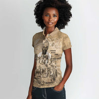 Mansa Musa Women Polo Shirt Sepia Map Historic Pilgrimage Empire Expedition 1324 African Royalty Legacy - Wonder Print Shop