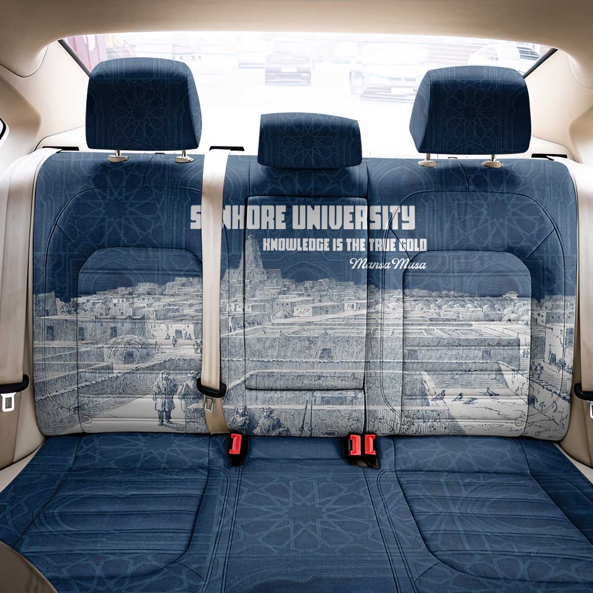 Mansa Musa Sankore University Back Car Seat Cover Knowledge is the True Gold - African Scholarly Legacy - Wonder Print Shop