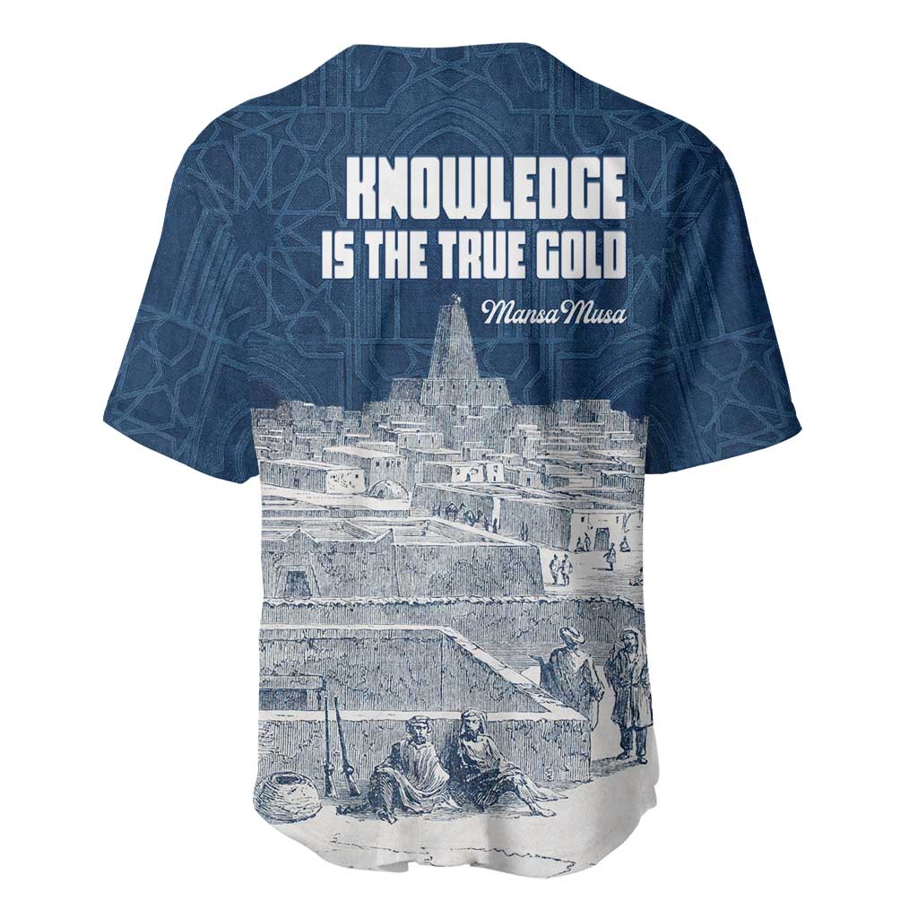 Mansa Musa Sankore University Baseball Jersey Knowledge is the True Gold - African Scholarly Legacy - Wonder Print Shop
