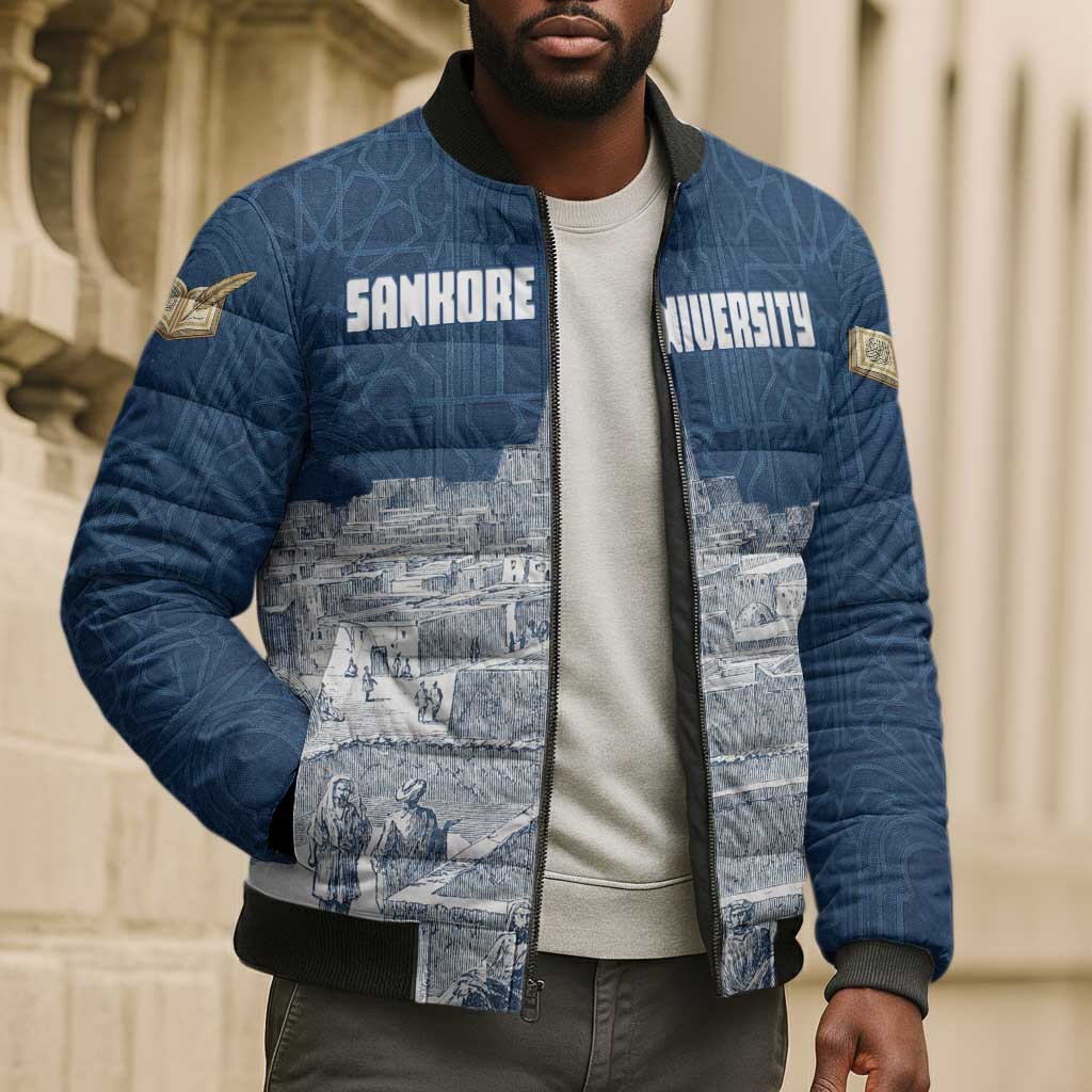 Mansa Musa Sankore University Bomber Puffer Jacket Knowledge is the True Gold - African Scholarly Legacy - Wonder Print Shop