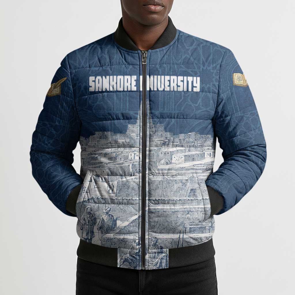 Mansa Musa Sankore University Bomber Puffer Jacket Knowledge is the True Gold - African Scholarly Legacy - Wonder Print Shop