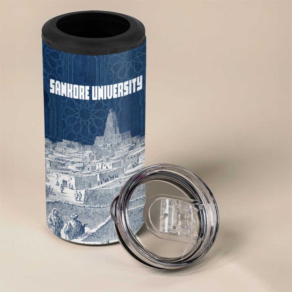 Mansa Musa Sankore University 4 in 1 Can Cooler Tumbler Knowledge is the True Gold - African Scholarly Legacy - Wonder Print Shop