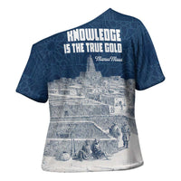 Mansa Musa Sankore University Cross Shoulder Shirt Knowledge is the True Gold - African Scholarly Legacy - Wonder Print Shop