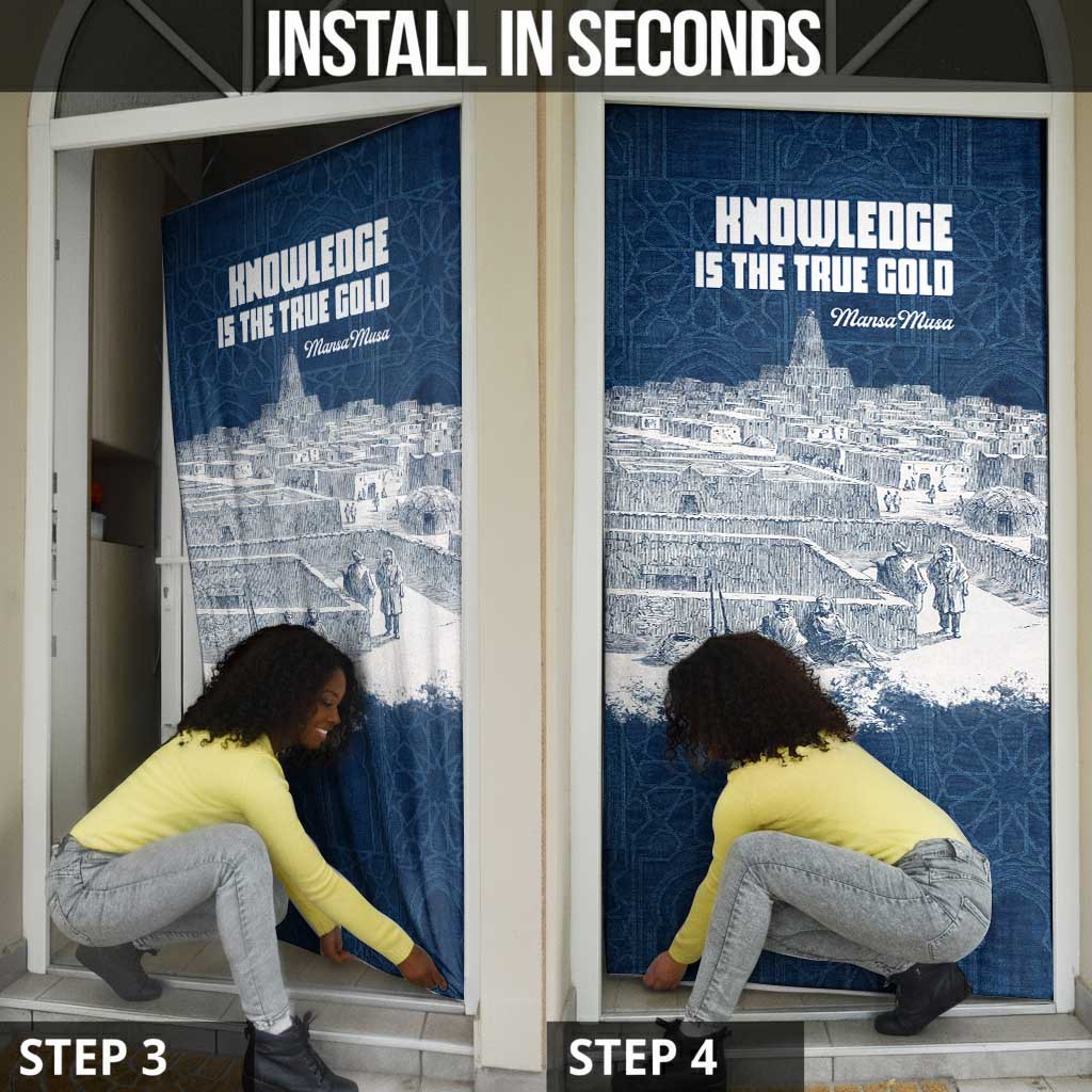 Mansa Musa Sankore University Door Cover Knowledge is the True Gold - African Scholarly Legacy - Wonder Print Shop
