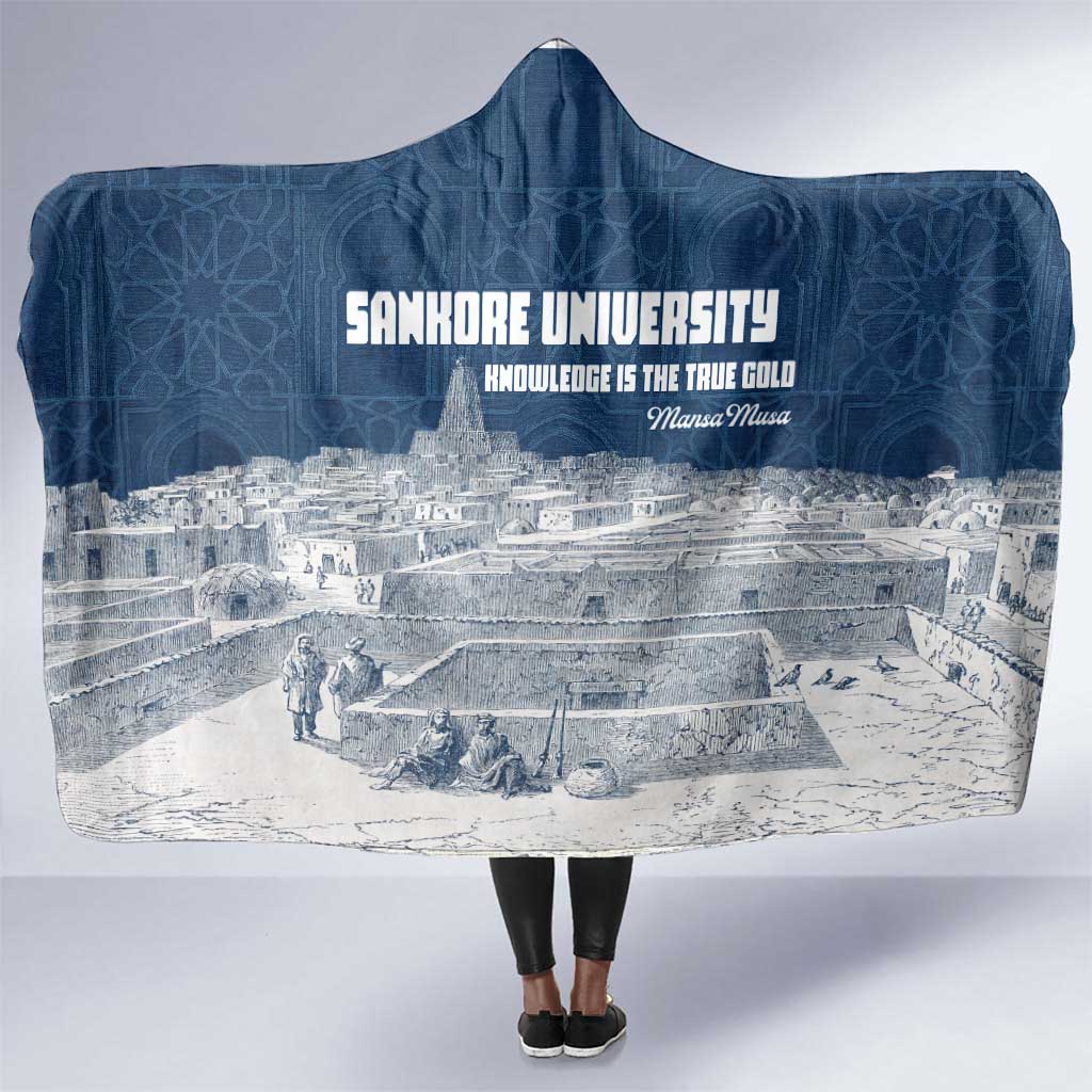 Mansa Musa Sankore University Hooded Blanket Knowledge is the True Gold - African Scholarly Legacy - Wonder Print Shop