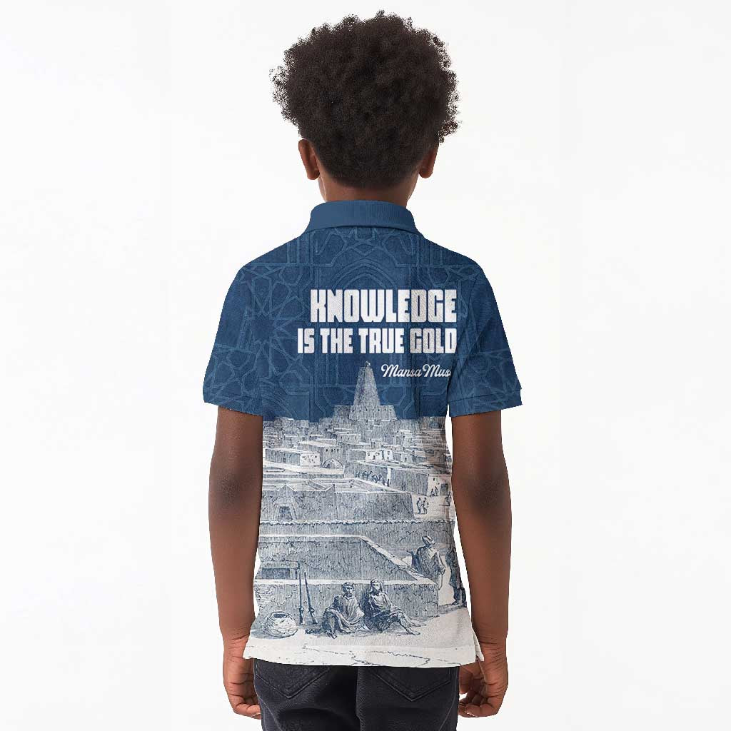Mansa Musa Sankore University Kid Polo Shirt Knowledge is the True Gold - African Scholarly Legacy - Wonder Print Shop