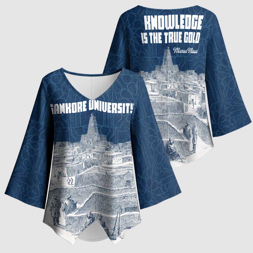 Mansa Musa Sankore University Kimono Sleeve Blouse Knowledge is the True Gold - African Scholarly Legacy - Wonder Print Shop