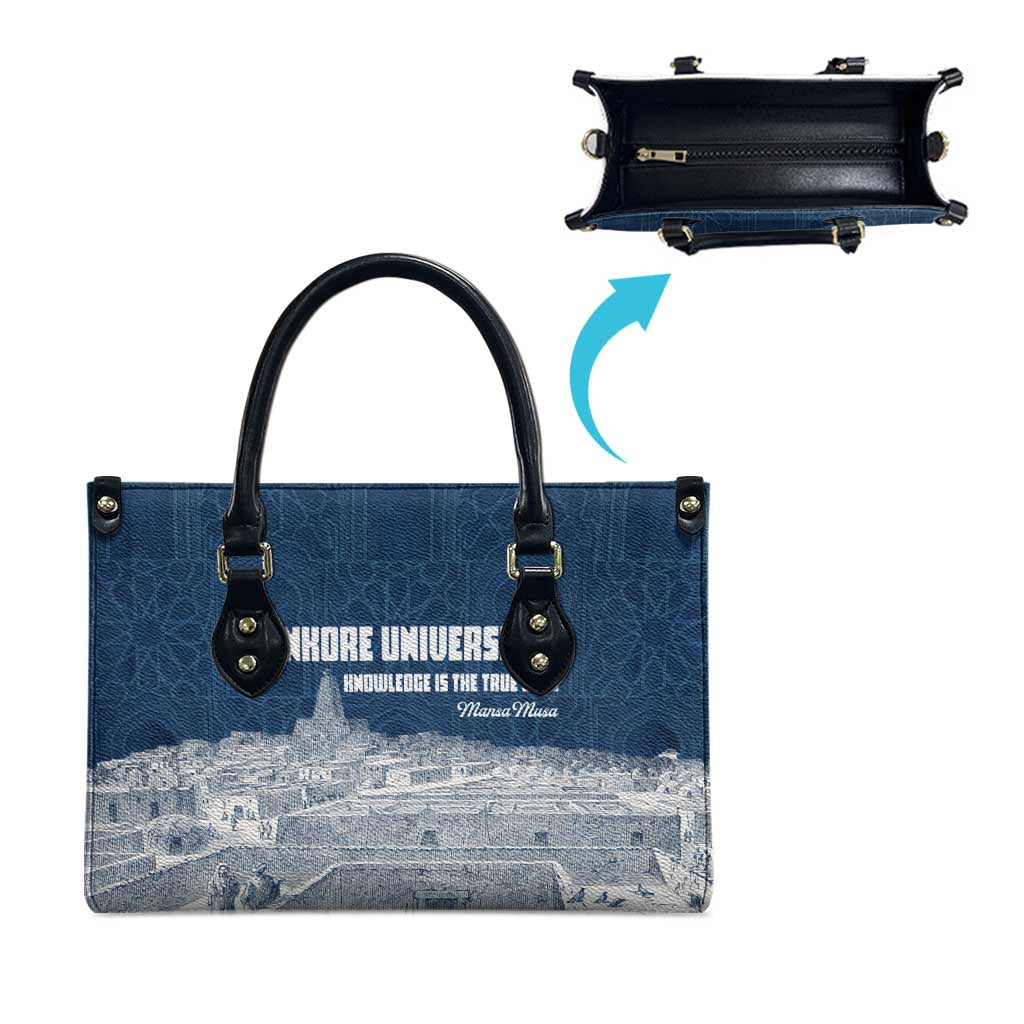 Mansa Musa Sankore University Leather Bag Knowledge is the True Gold - African Scholarly Legacy - Wonder Print Shop