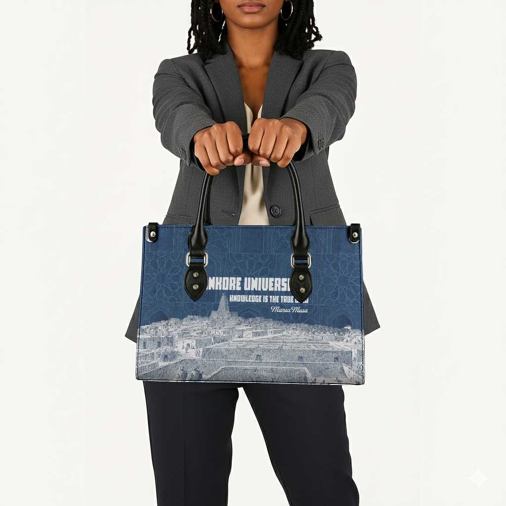 Mansa Musa Sankore University Leather Bag Knowledge is the True Gold - African Scholarly Legacy - Wonder Print Shop