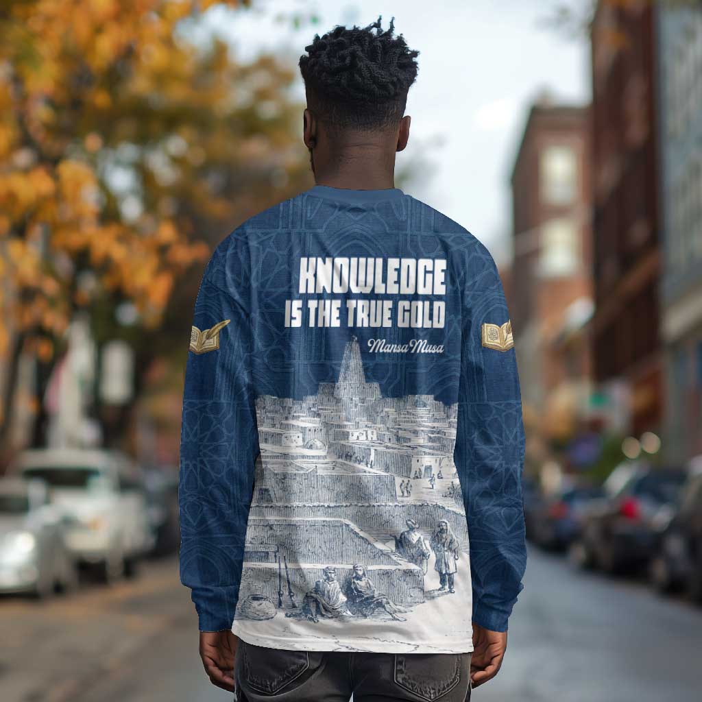 Mansa Musa Sankore University Long Sleeve Shirt Knowledge is the True Gold - African Scholarly Legacy - Wonder Print Shop