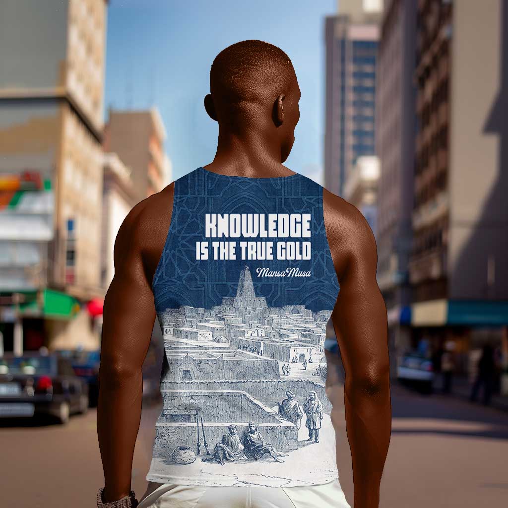Mansa Musa Sankore University Men Tank Top Knowledge is the True Gold - African Scholarly Legacy - Wonder Print Shop