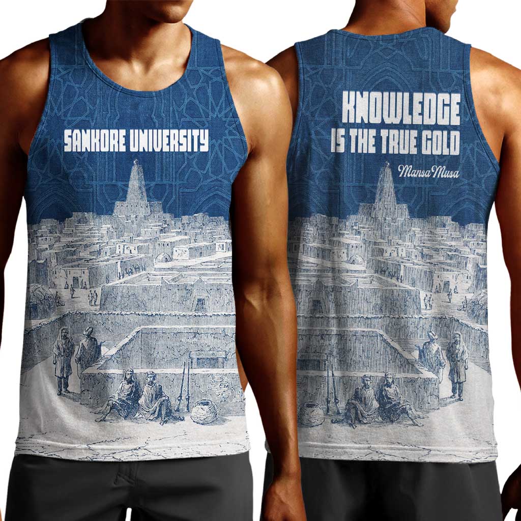 Mansa Musa Sankore University Men Tank Top Knowledge is the True Gold - African Scholarly Legacy - Wonder Print Shop