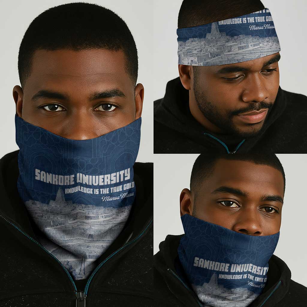 Mansa Musa Sankore University Neck Gaiter Knowledge is the True Gold - African Scholarly Legacy - Wonder Print Shop