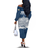 Mansa Musa Sankore University Off The Shoulder Long Sleeve Dress Knowledge is the True Gold - African Scholarly Legacy - Wonder Print Shop